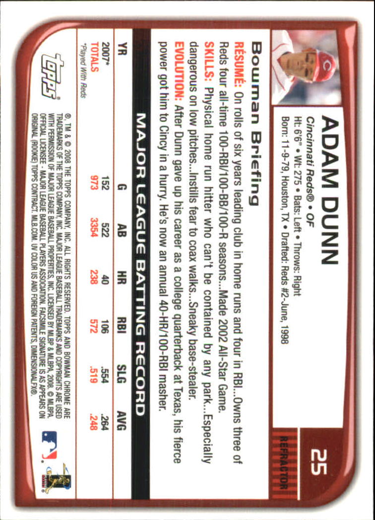 2008 Bowman Chrome Refractors Baseball Card Pick - Picture 49 of 423