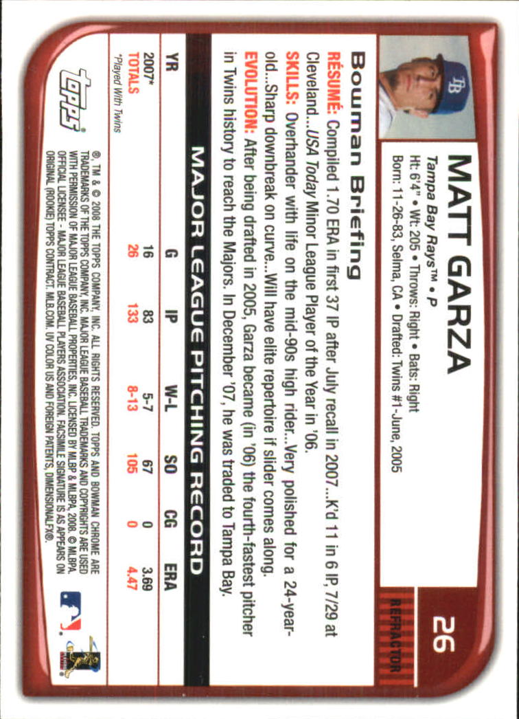 2008 Bowman Chrome Refractors Baseball Card Pick - Picture 51 of 423