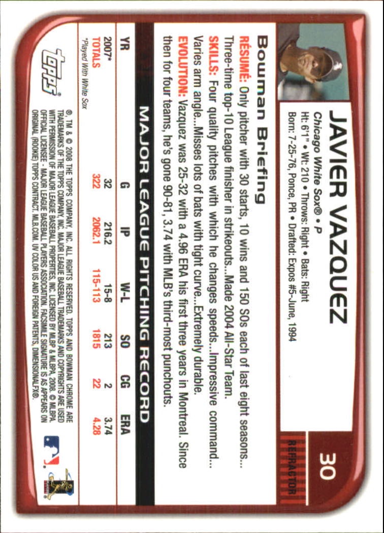 2008 Bowman Chrome Refractors Baseball Card Pick - Picture 59 of 423