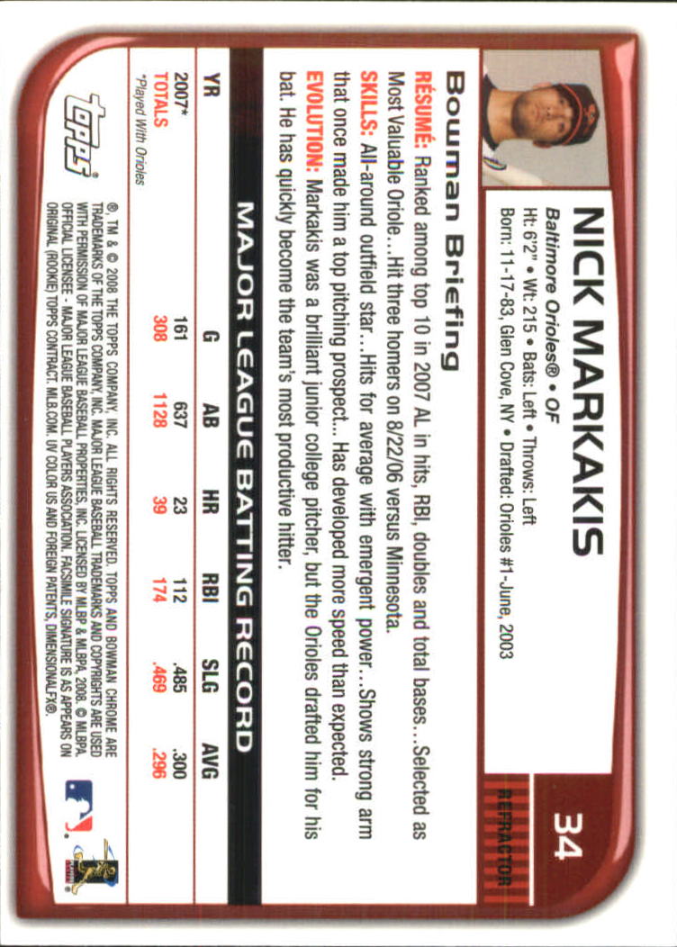 2008 Bowman Chrome Refractors Baseball Card Pick - Picture 67 of 423