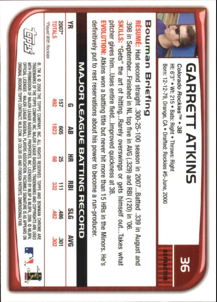 2008 Bowman Chrome Refractors Baseball Card Pick - Picture 71 of 423