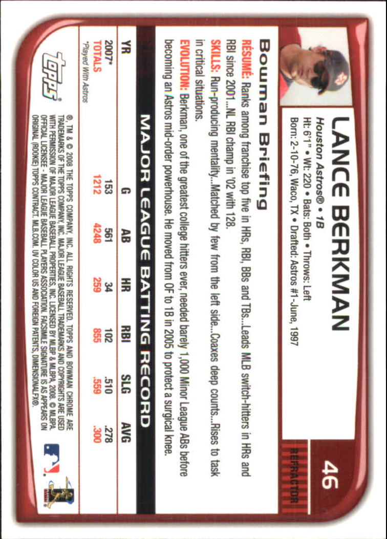 2008 Bowman Chrome Refractors Baseball Card Pick - Picture 91 of 423