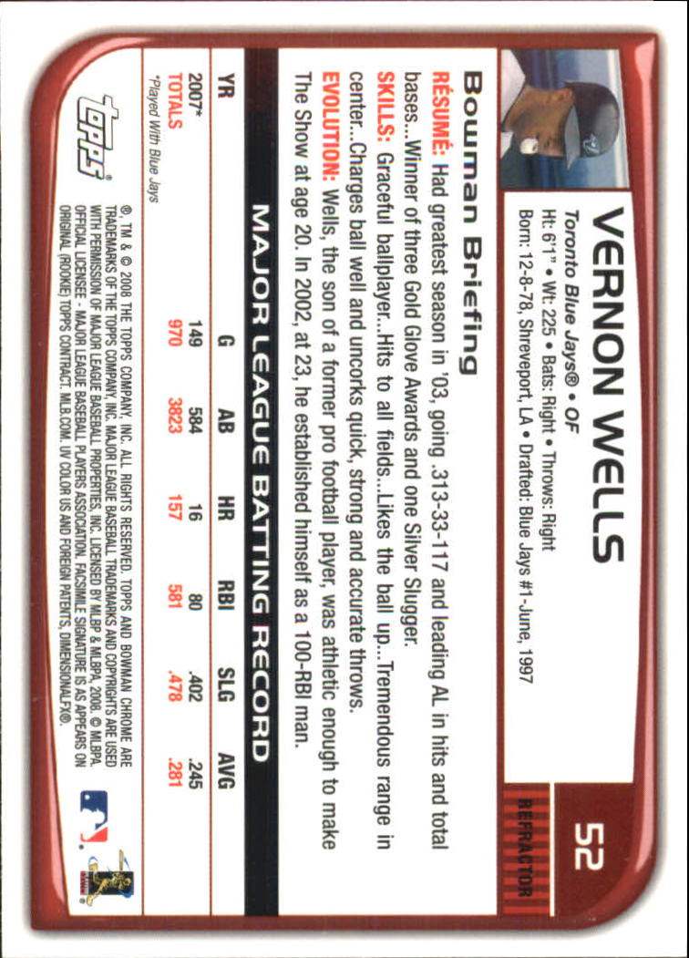 2008 Bowman Chrome Refractors Baseball Card Pick - Picture 101 of 423