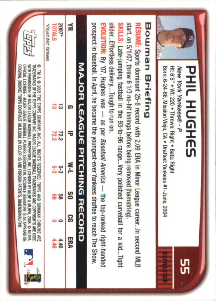 2008 Bowman Chrome Refractors Baseball Card Pick - Picture 107 of 423