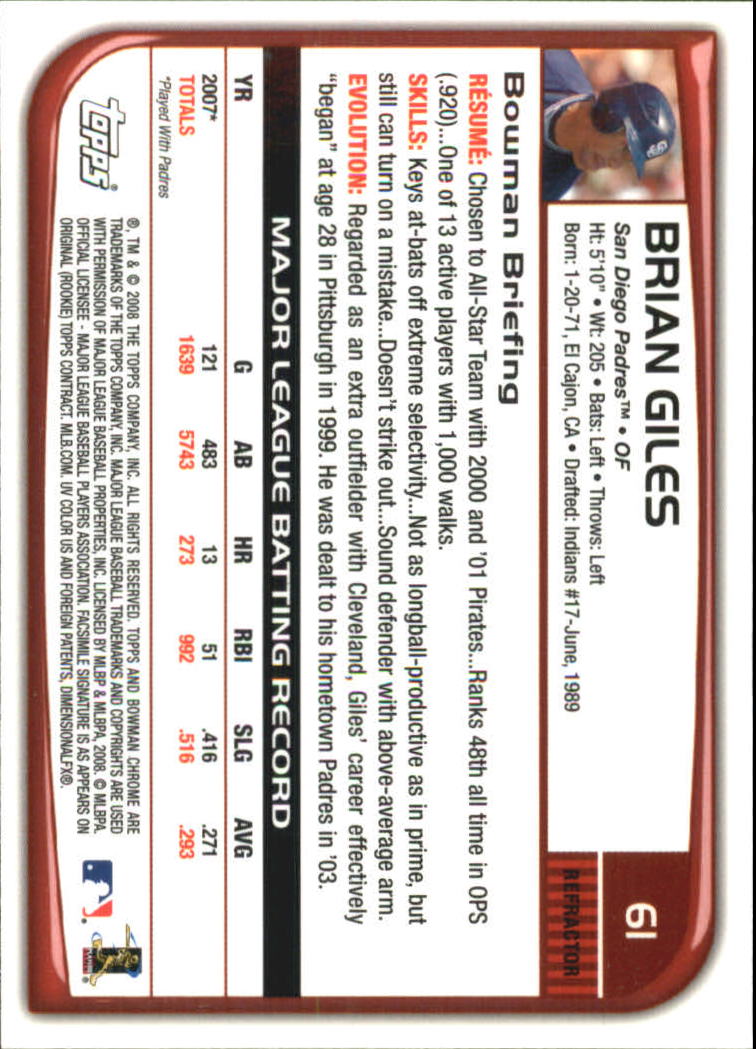 2008 Bowman Chrome Refractors Baseball Card Pick - Picture 119 of 423