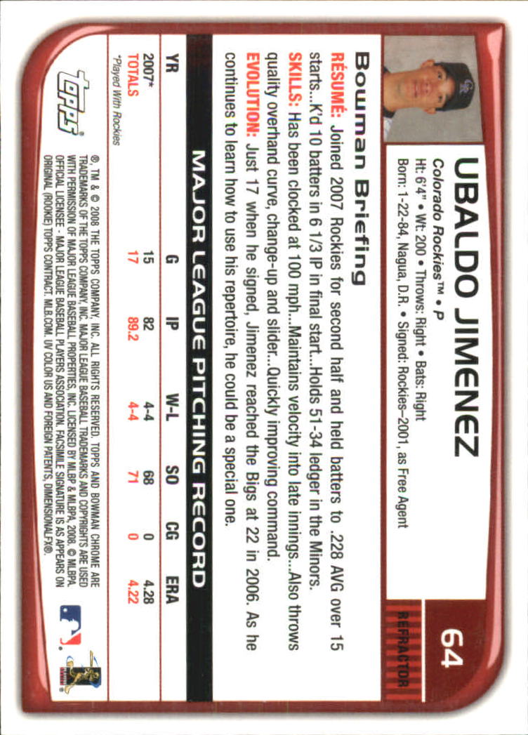 2008 Bowman Chrome Refractors Baseball Card Pick - Picture 125 of 423