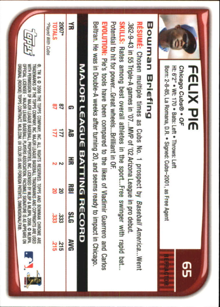 2008 Bowman Chrome Refractors Baseball Card Pick - Picture 127 of 423