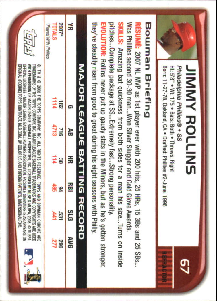 2008 Bowman Chrome Refractors Baseball Card Pick - Picture 131 of 423