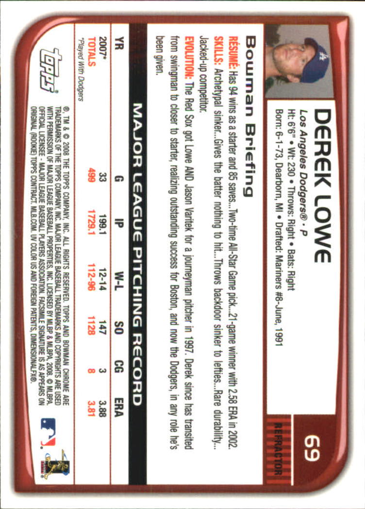 2008 Bowman Chrome Refractors Baseball Card Pick - Picture 135 of 423