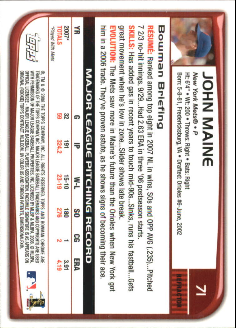 2008 Bowman Chrome Refractors Baseball Card Pick - Picture 139 of 423