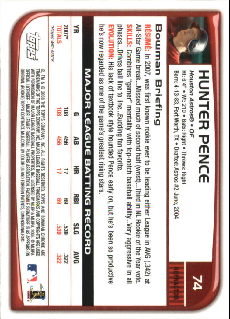 2008 Bowman Chrome Refractors Baseball Card Pick - Picture 145 of 423