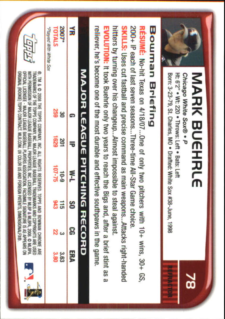 2008 Bowman Chrome Refractors Baseball Card Pick - Picture 153 of 423