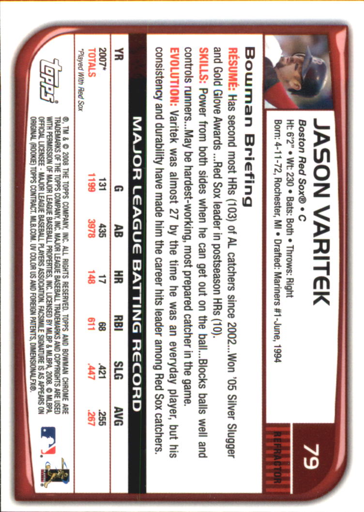 2008 Bowman Chrome Refractors Baseball Card Pick - Picture 155 of 423