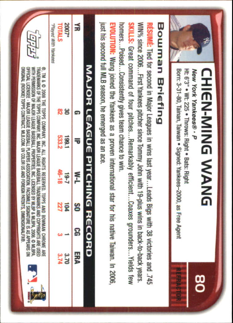 2008 Bowman Chrome Refractors Baseball Card Pick - Picture 157 of 423
