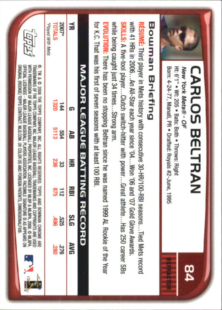 2008 Bowman Chrome Refractors Baseball Card Pick - Picture 165 of 423