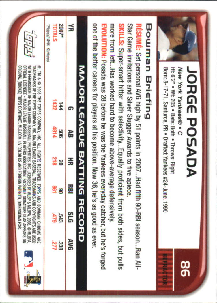 2008 Bowman Chrome Refractors Baseball Card Pick - Picture 167 of 423