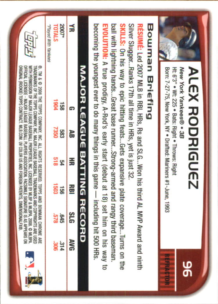 2008 Bowman Chrome Refractors Baseball Card Pick - Picture 187 of 423