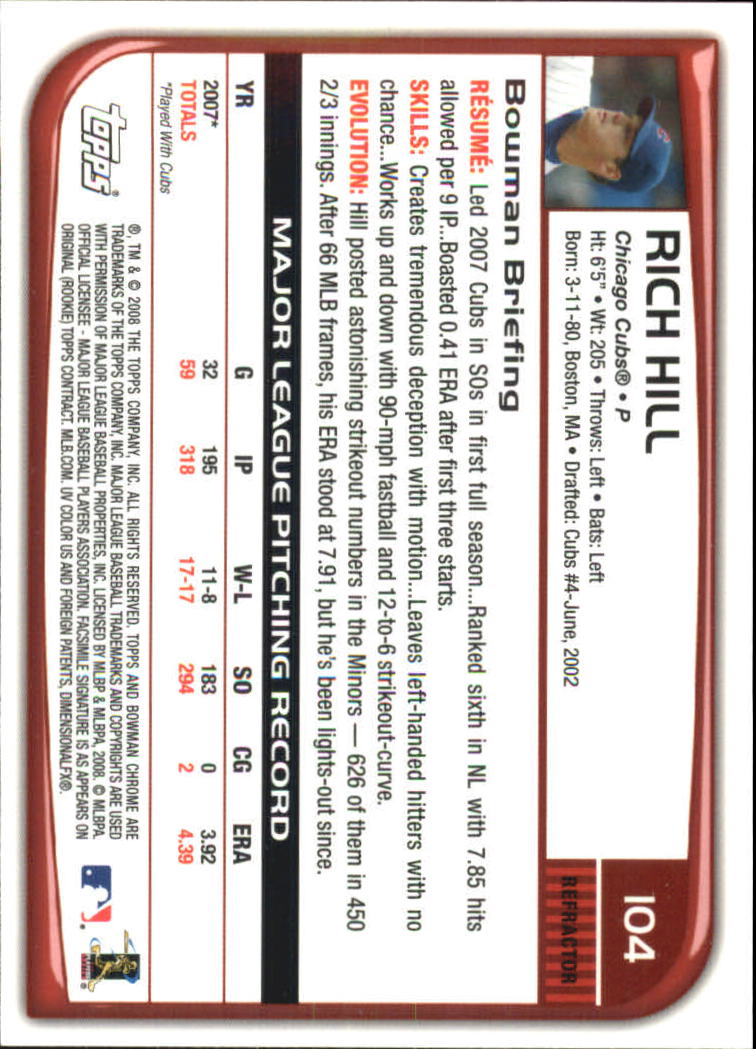 2008 Bowman Chrome Refractors Baseball Card Pick - Picture 203 of 423
