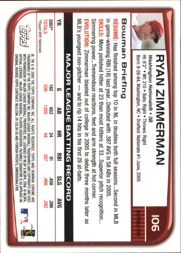 2008 Bowman Chrome Refractors Baseball Card Pick - Picture 207 of 423