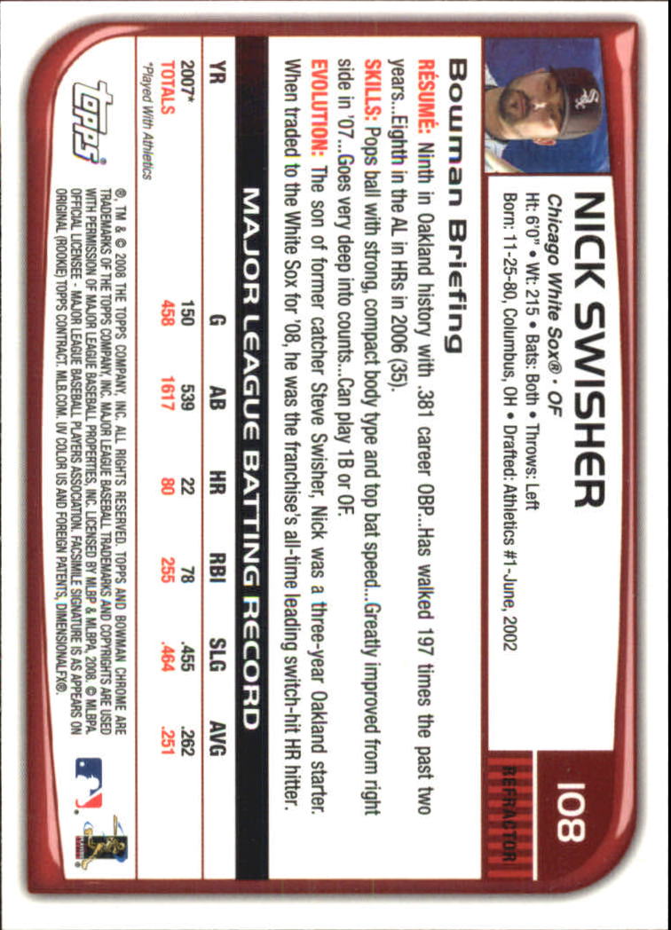 2008 Bowman Chrome Refractors Baseball Card Pick - Picture 209 of 423