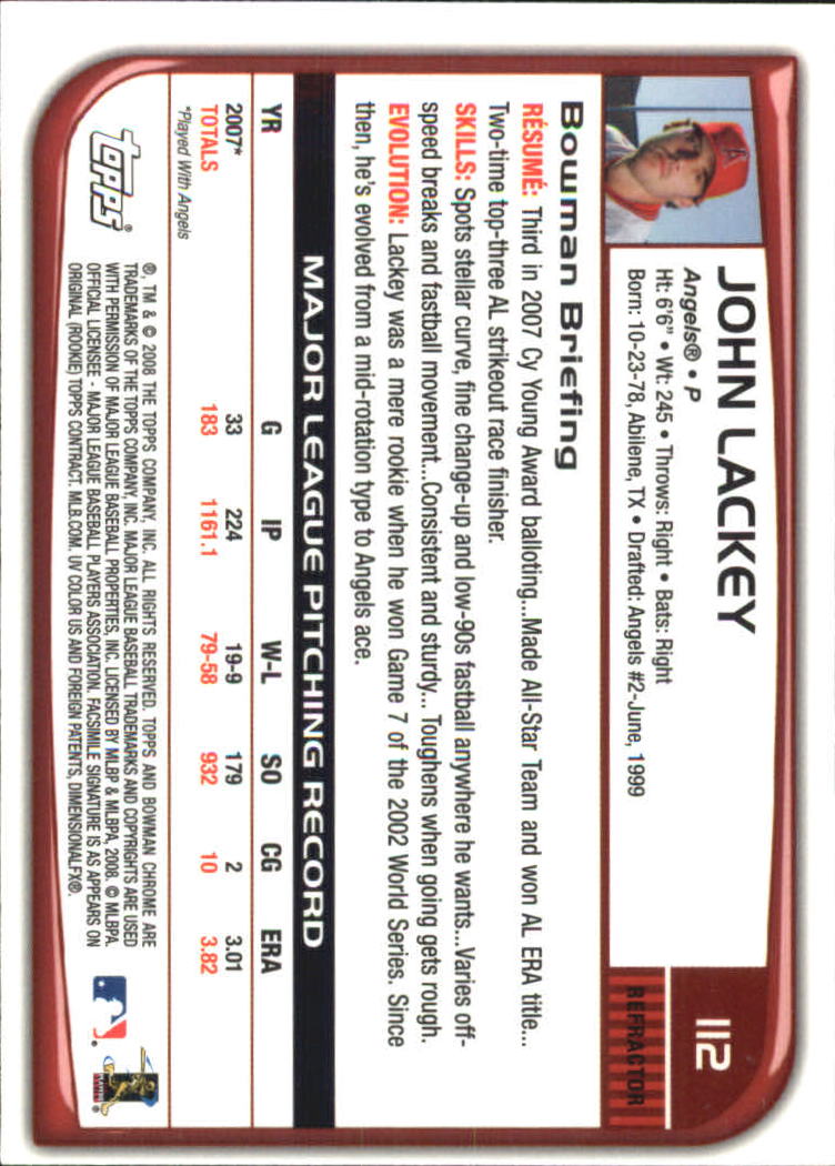 2008 Bowman Chrome Refractors Baseball Card Pick - Picture 217 of 423