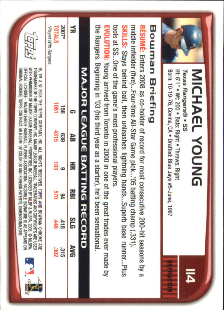 2008 Bowman Chrome Refractors Baseball Card Pick - Picture 221 of 423