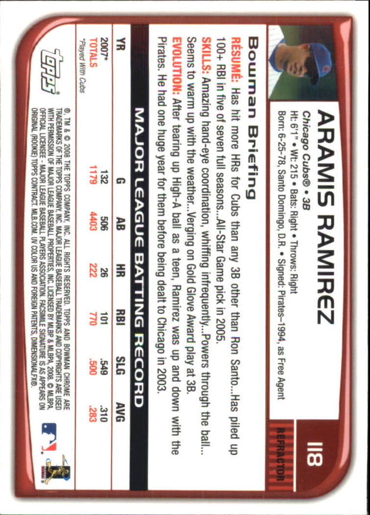 2008 Bowman Chrome Refractors Baseball Card Pick - Picture 229 of 423