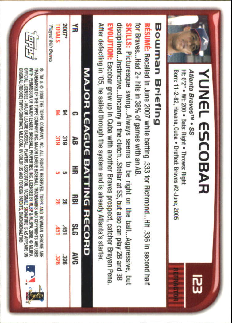 2008 Bowman Chrome Refractors Baseball Card Pick - Picture 239 of 423