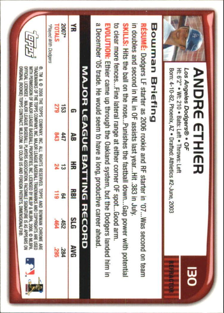 2008 Bowman Chrome Refractors Baseball Card Pick - Picture 251 of 423
