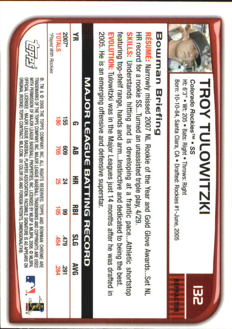 2008 Bowman Chrome Refractors Baseball Card Pick - Picture 255 of 423