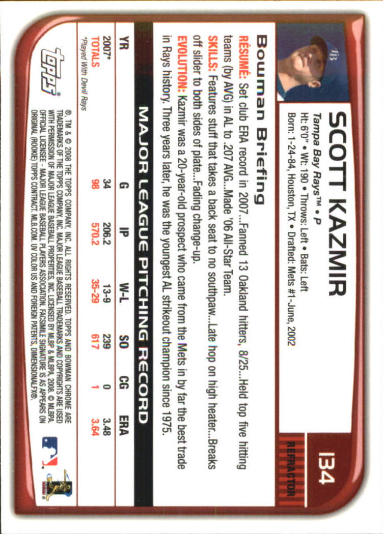 2008 Bowman Chrome Refractors Baseball Card Pick - Picture 259 of 423