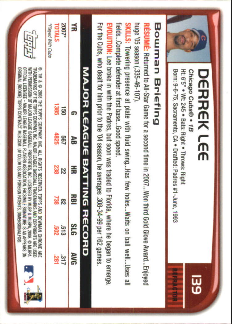 2008 Bowman Chrome Refractors Baseball Card Pick - Picture 269 of 423