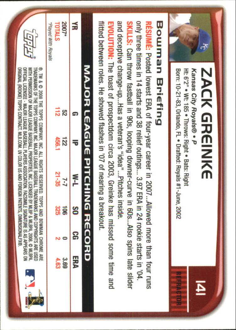 2008 Bowman Chrome Refractors Baseball Card Pick - Picture 273 of 423