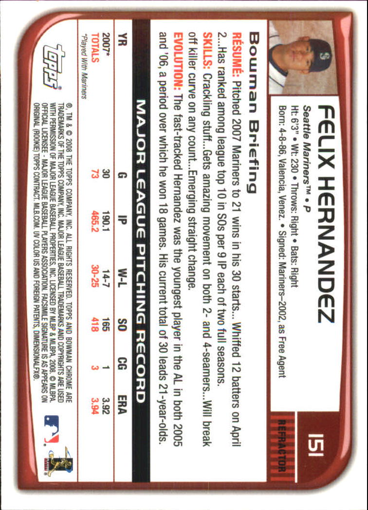 2008 Bowman Chrome Refractors Baseball Card Pick - Picture 293 of 423
