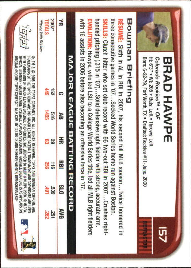 2008 Bowman Chrome Refractors Baseball Card Pick - Picture 305 of 423