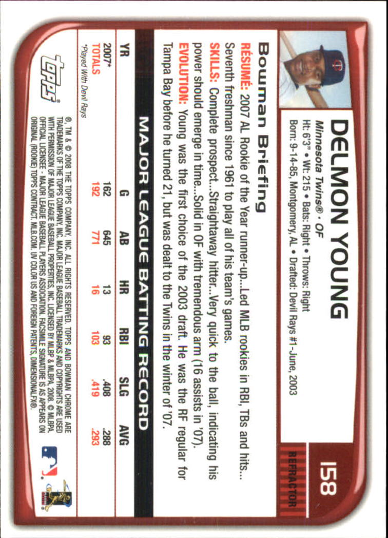 2008 Bowman Chrome Refractors Baseball Card Pick - Picture 307 of 423