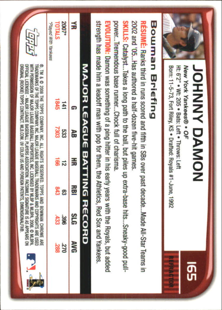 2008 Bowman Chrome Refractors Baseball Card Pick - Picture 317 of 423