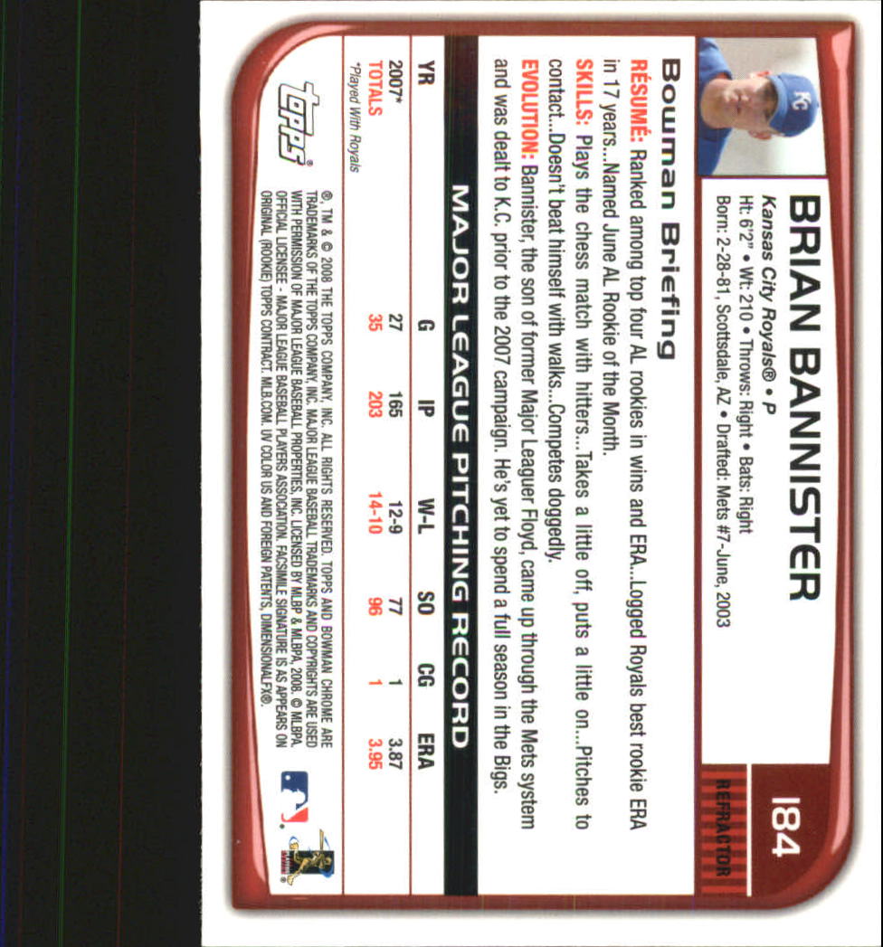 2008 Bowman Chrome Refractors Baseball Card Pick - Picture 351 of 423
