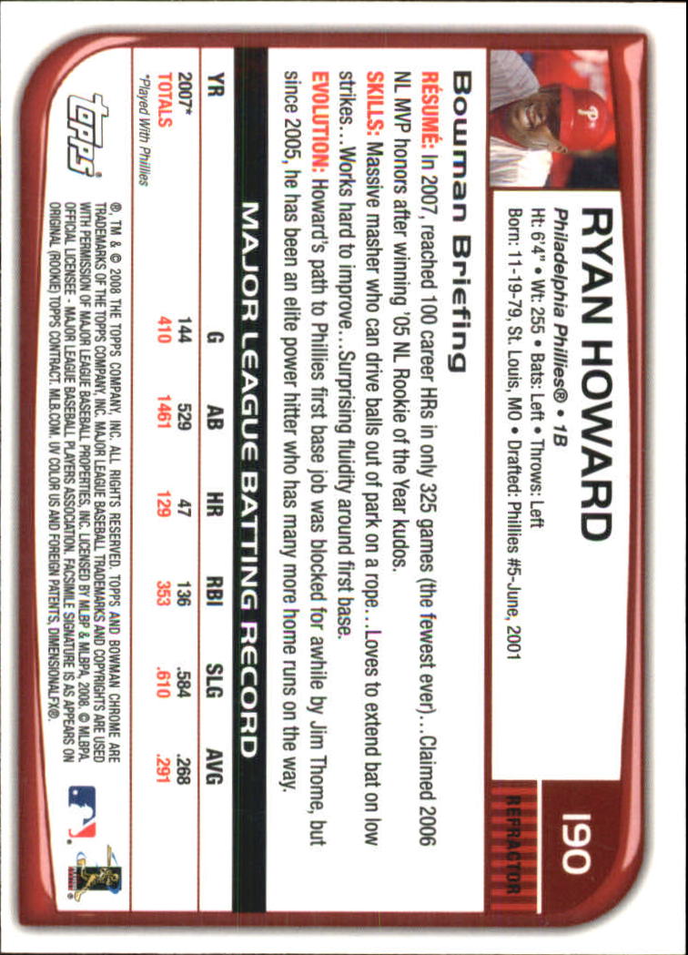 2008 Bowman Chrome Refractors Baseball Card Pick - Picture 363 of 423