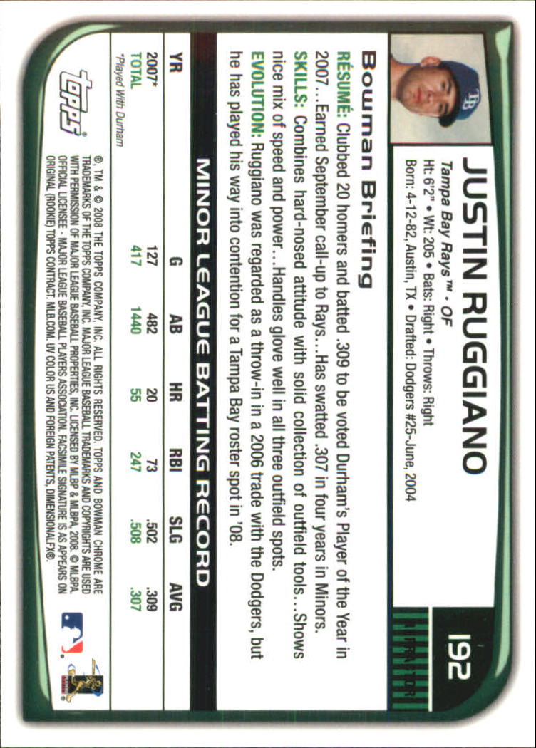 2008 Bowman Chrome Refractors Baseball Card Pick - Picture 367 of 423
