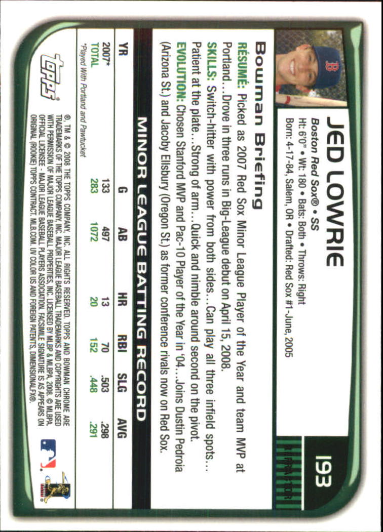 2008 Bowman Chrome Refractors Baseball Card Pick - Picture 369 of 423