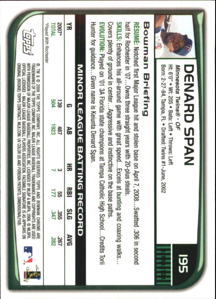 2008 Bowman Chrome Refractors Baseball Card Pick - Picture 373 of 423