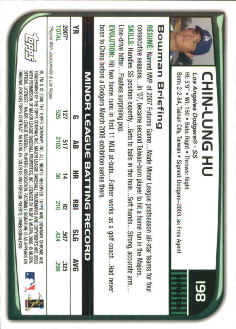 2008 Bowman Chrome Refractors Baseball Card Pick - Picture 379 of 423