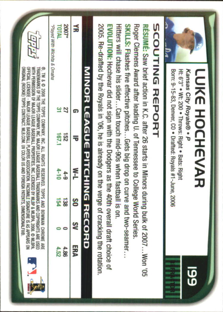2008 Bowman Chrome Refractors Baseball Card Pick - Picture 381 of 423
