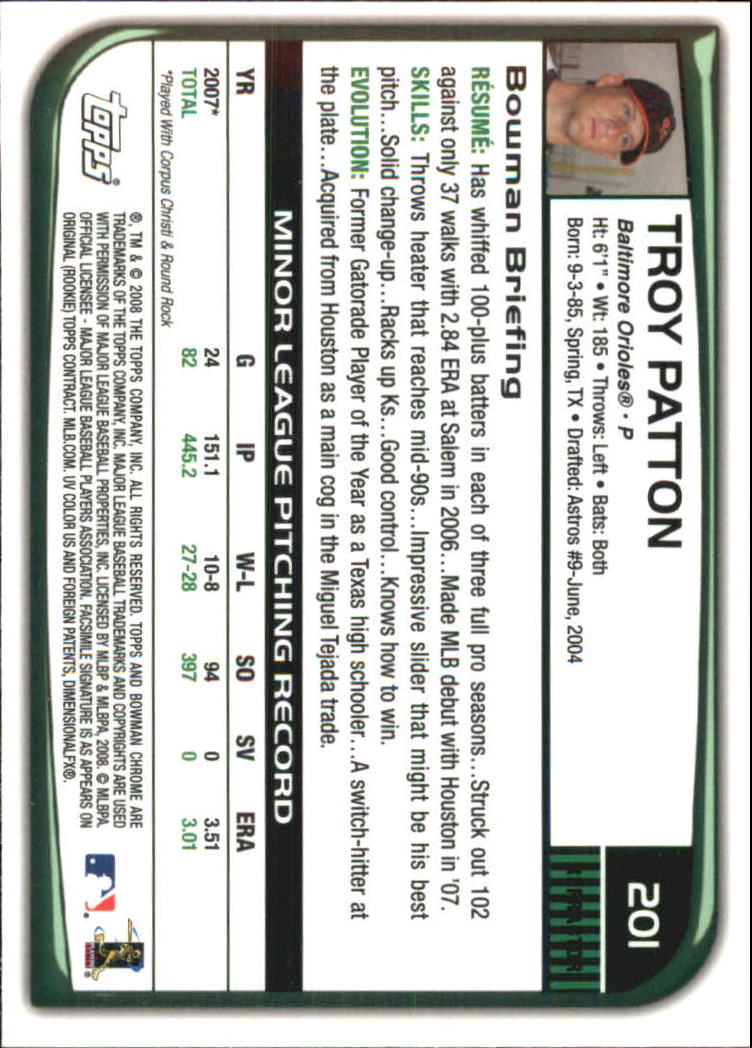 2008 Bowman Chrome Refractors Baseball Card Pick - Picture 385 of 423