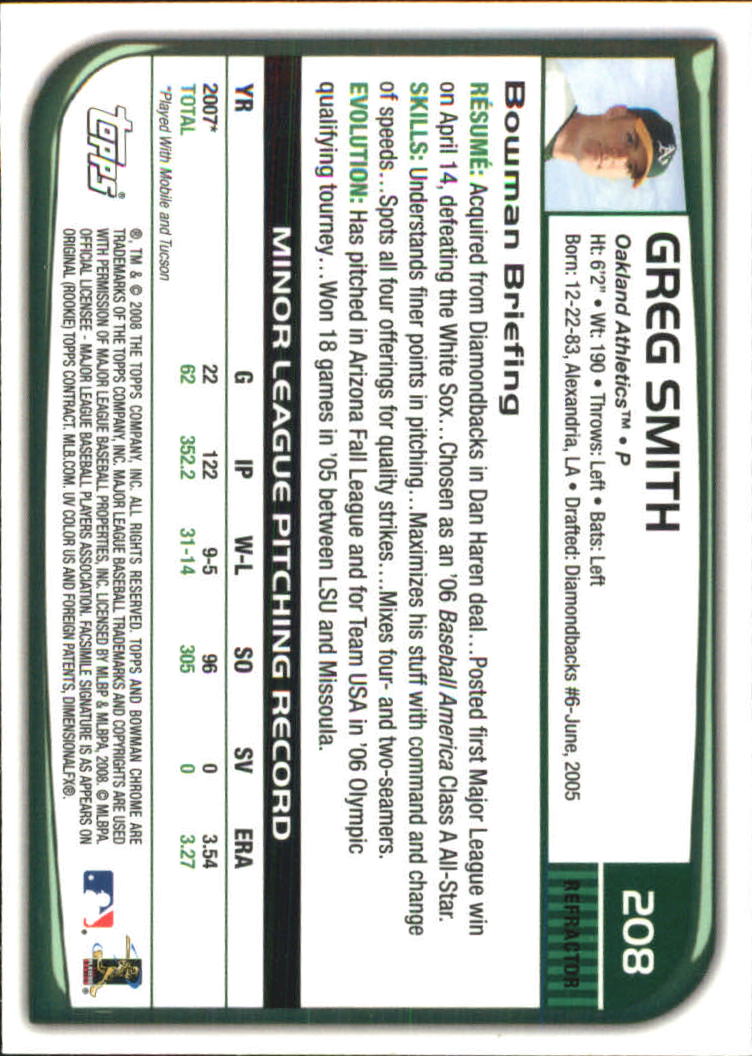 2008 Bowman Chrome Refractors Baseball Card Pick - Picture 399 of 423