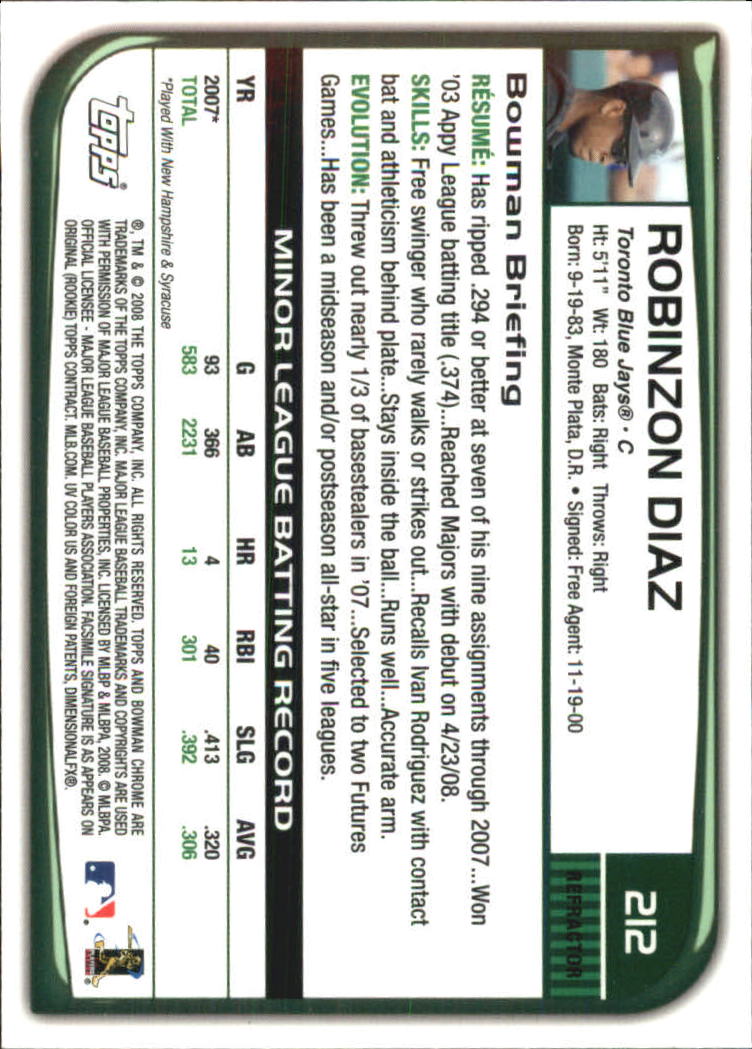 2008 Bowman Chrome Refractors Baseball Card Pick - Picture 407 of 423