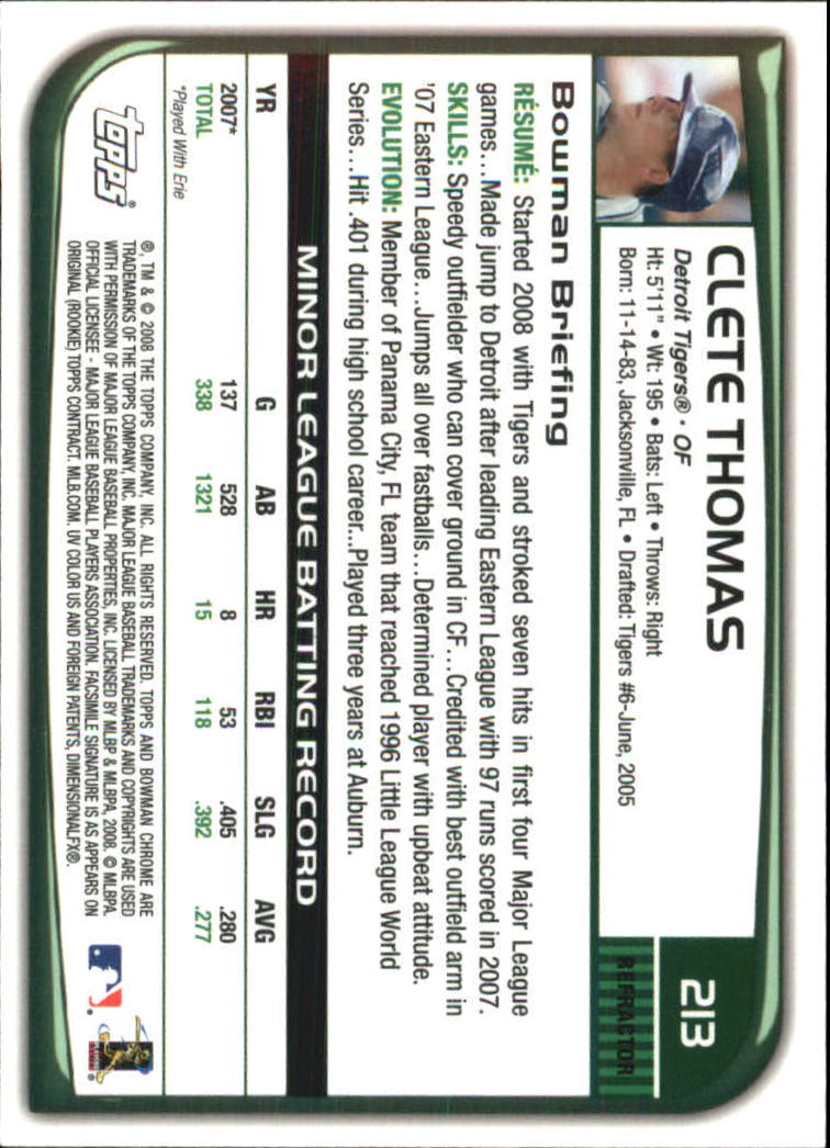 2008 Bowman Chrome Refractors Baseball Card Pick - Picture 409 of 423