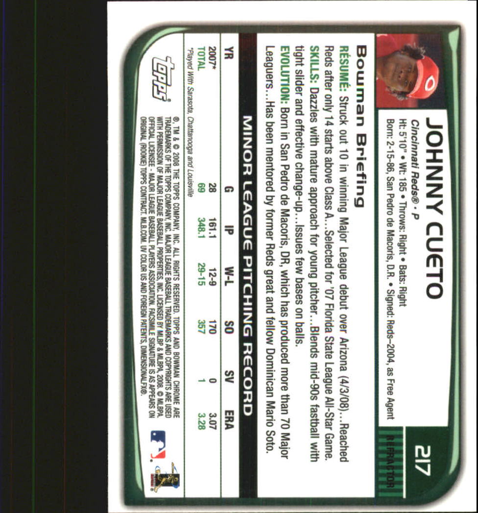 2008 Bowman Chrome Refractors Baseball Card Pick - Picture 417 of 423