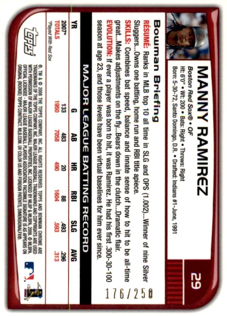 2008 Bowman Chrome Baseball "X-Fractors" Main Set Parallel Cards - Picture 17 of 113